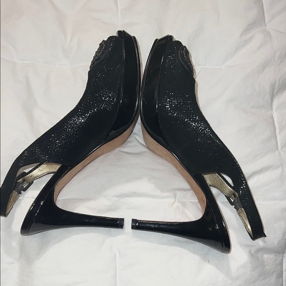 ANTONIO MELANI Black Beaded Slingback Heels - Picture 3 of 8
